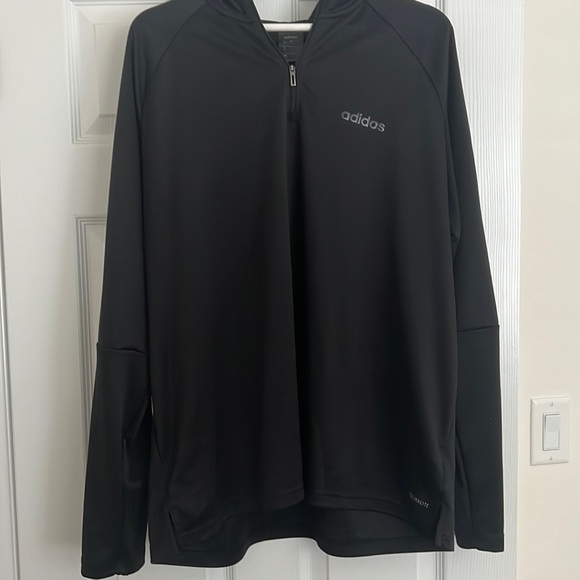 adidas - Long Sleeve Quarter-Zip with 3 Grey Stripes on sleeves - Picture 1 of 3